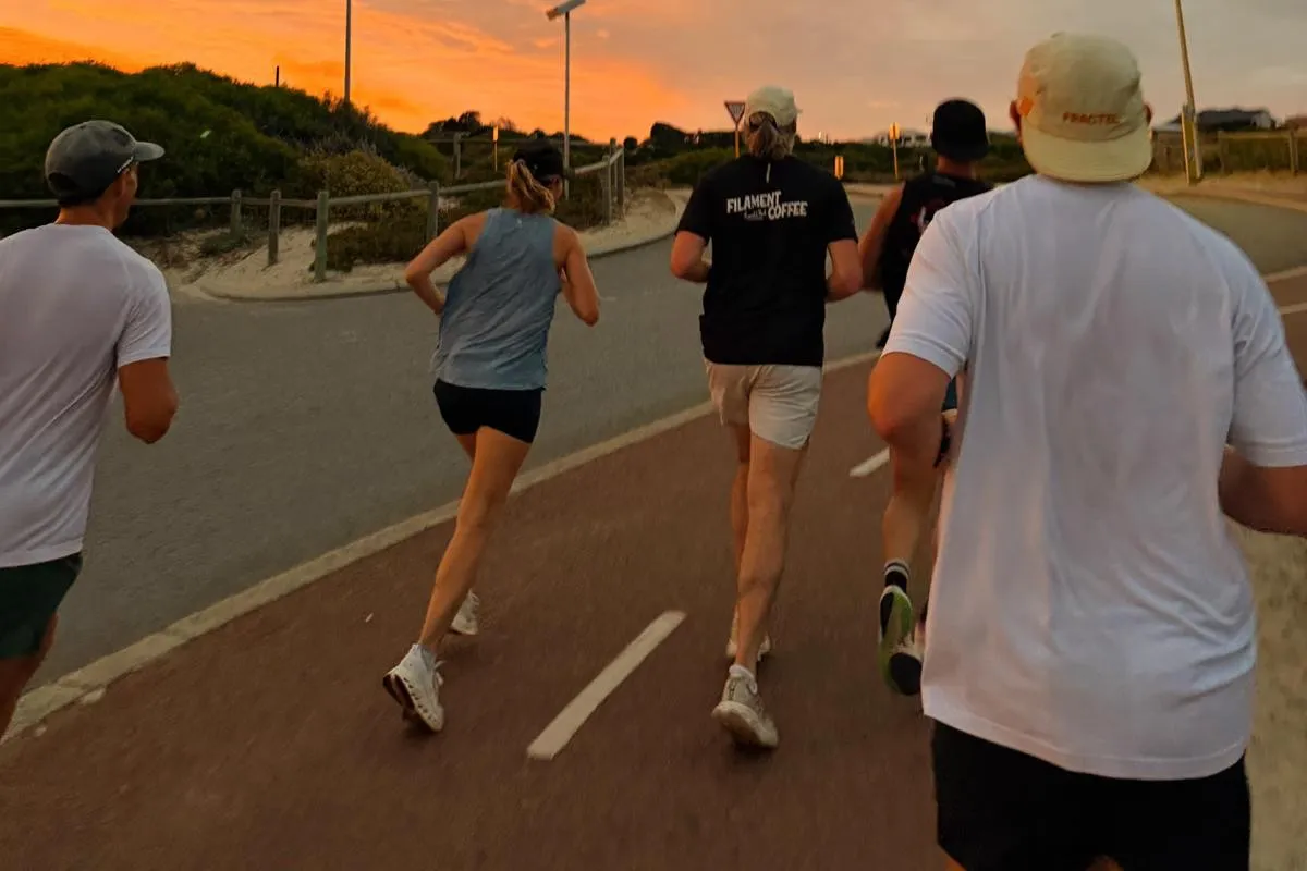 Monday crew on the coast at sunrise