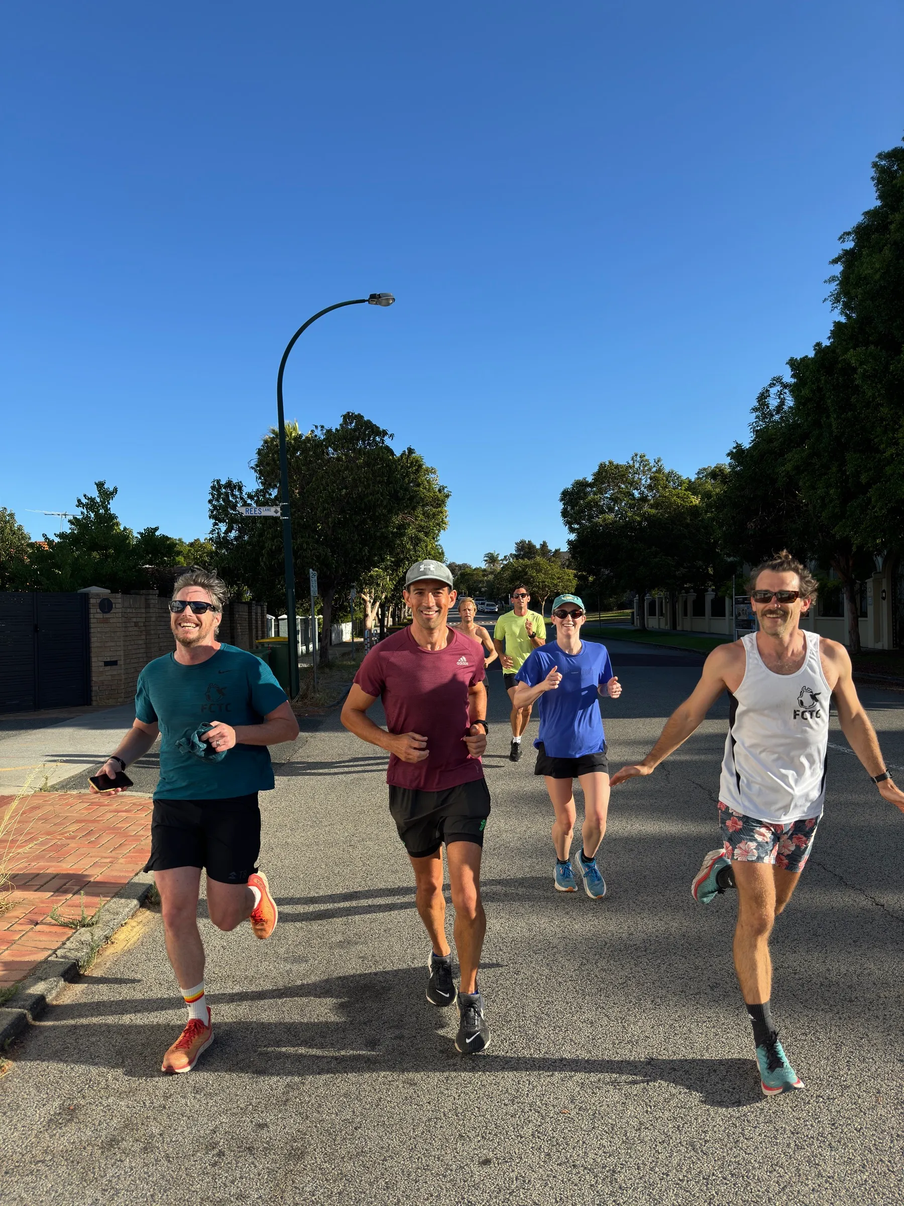 Wednesday crew running through Perth suburbs